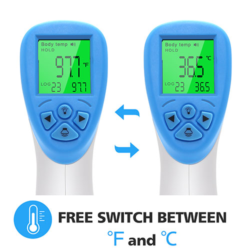 kontaktlös termometer för att mäta temperaturen i pannan