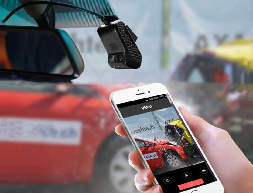 kamera i bil med GPS-hotspot-appen