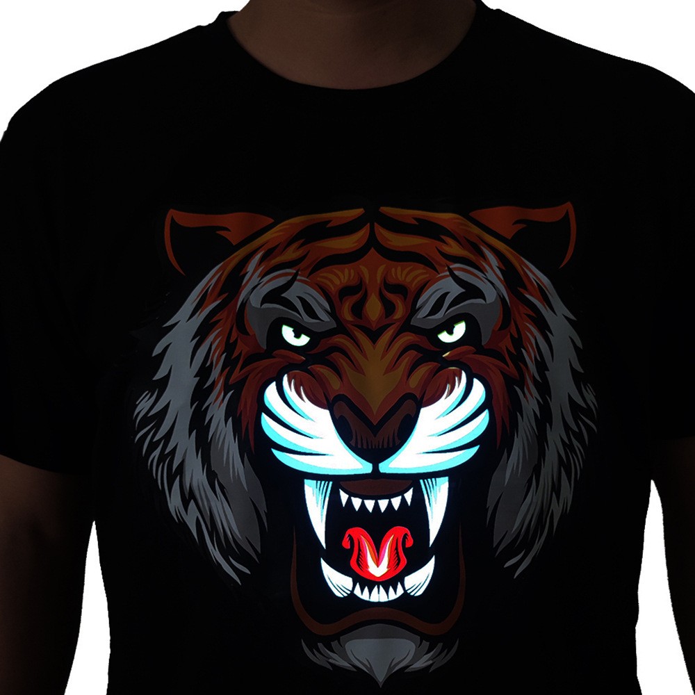 t-shirt tiger led blinkande belysning t-shirt