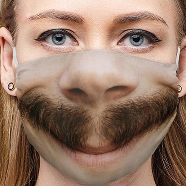 rolig mask i ansiktet med mustasch