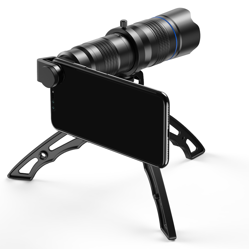 zoomobjektiv för mobiltelefon med stativ