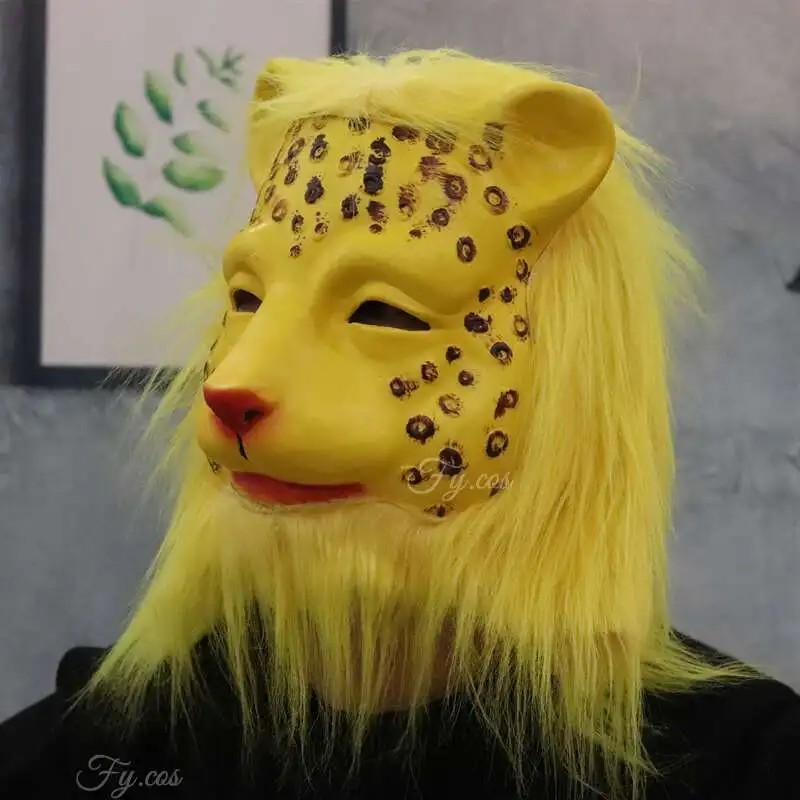 leopard ansikte silikon latex mask för huvudet