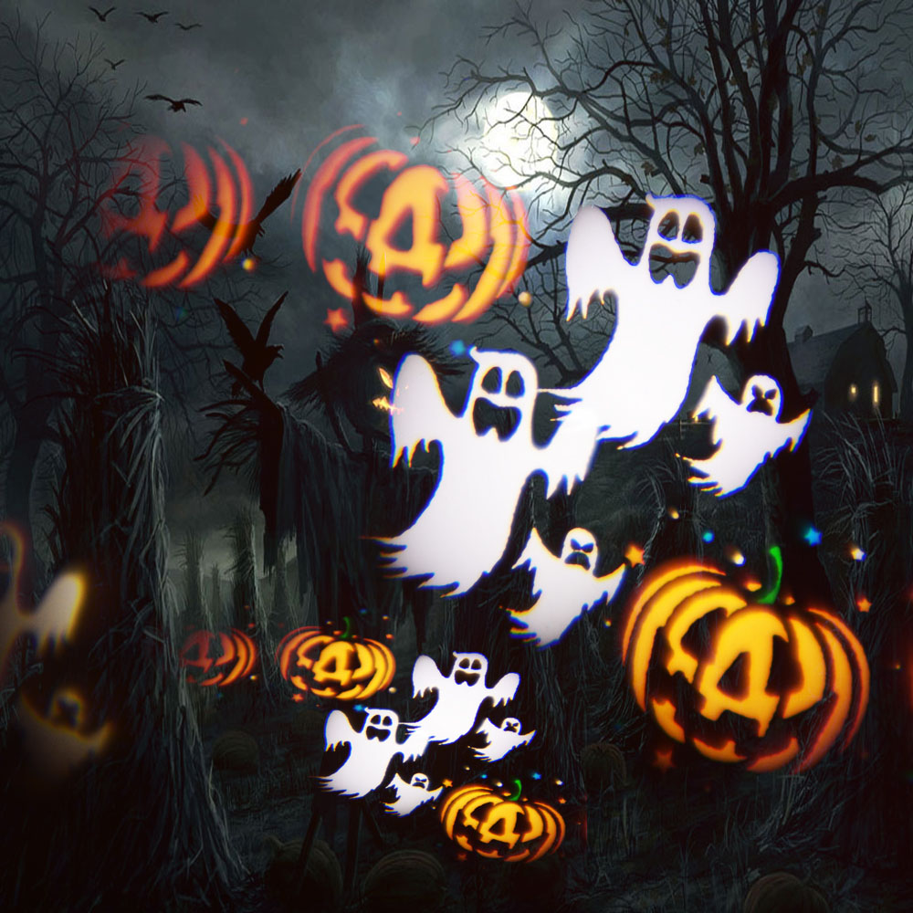 Halloween ledde projektor spökhus och pumpor projektion