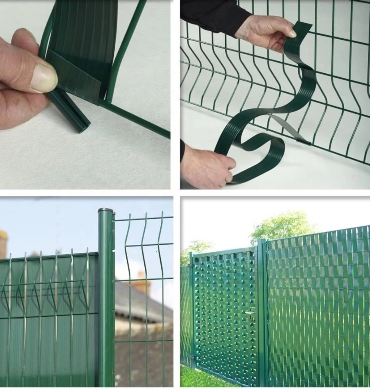 fyller staketet med plast PVC grå antracit ral 7016