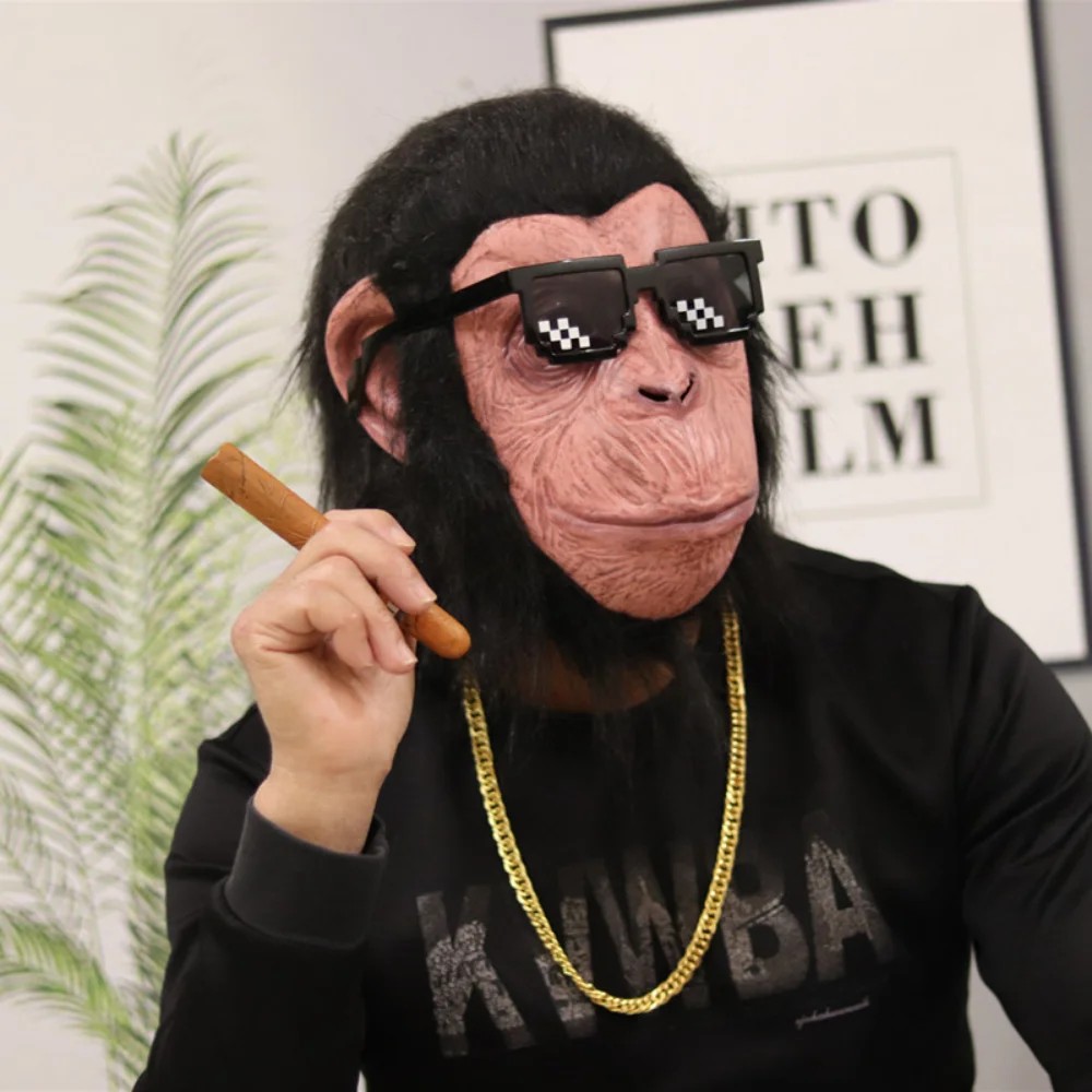 schimpans mask monkey face silikon latex mask för huvudet