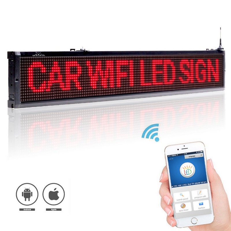 WiFi LED-skärm för företag, röd, 101 cm