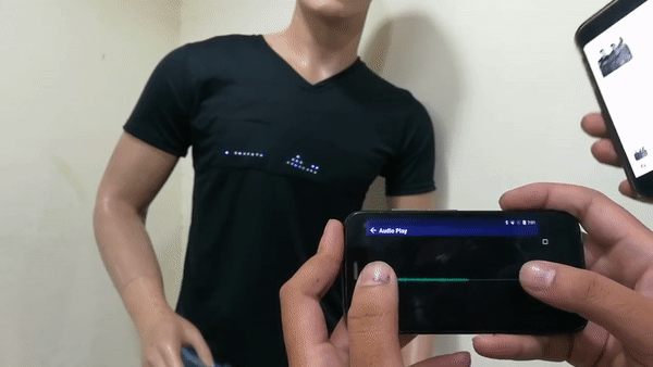 Led-T-shirt med programmerbar Bluetooth