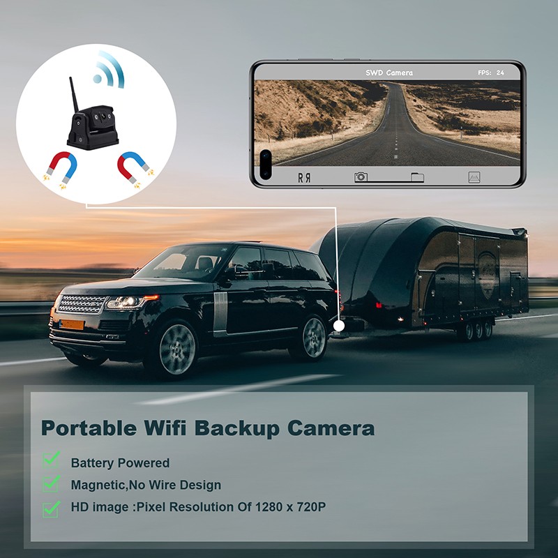 wifi bilkamera mobiltelefon med magnet