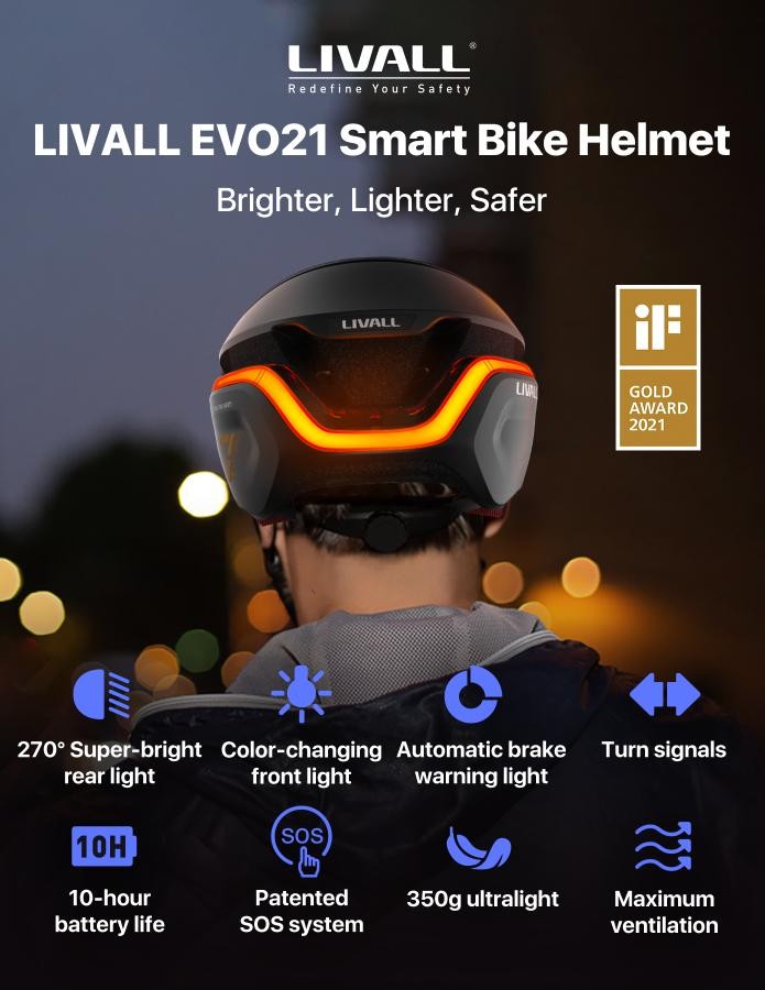SMART cykelhjälm - Livall EVO21