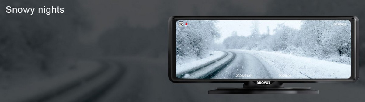 bästa bilkamera duovox v9 - snöfall