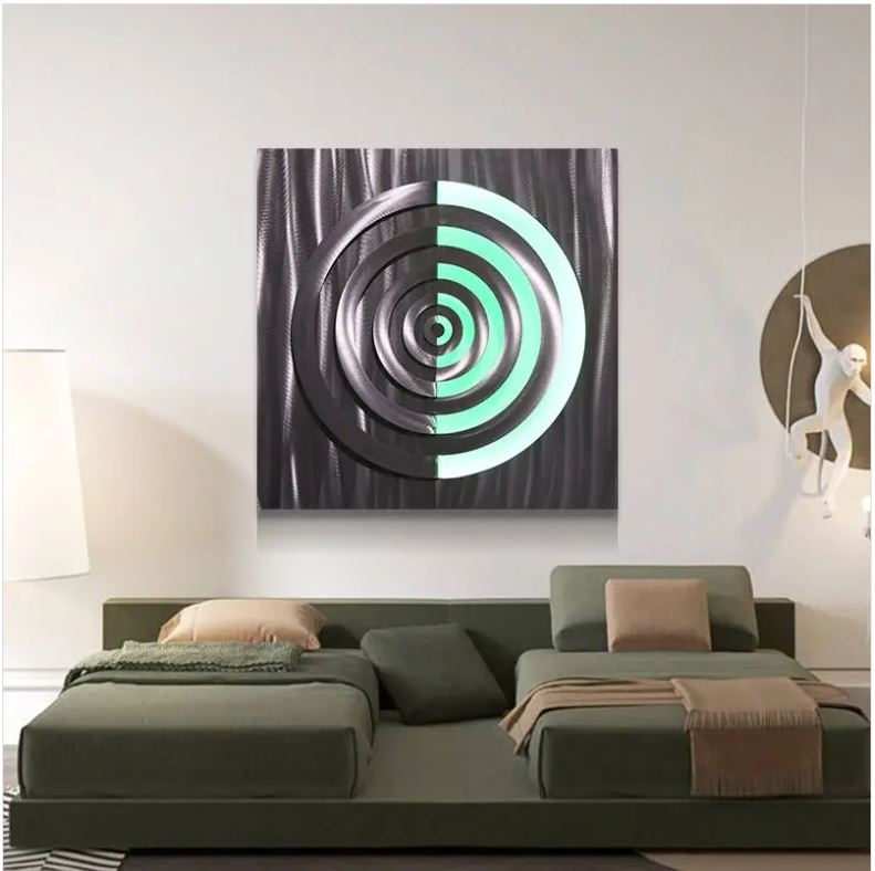 väggmålningar för husdekoration - LED abstrakt metallkonst