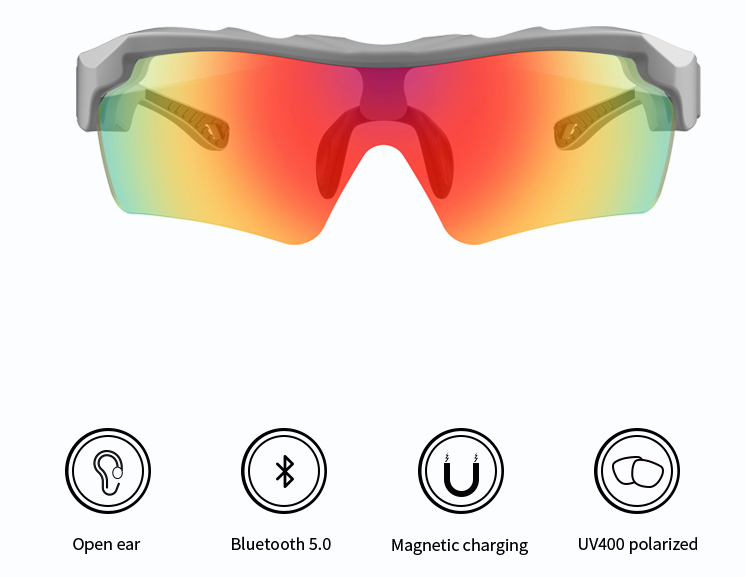Smarta cykelglasögon för sport med bluetooth-stöd
