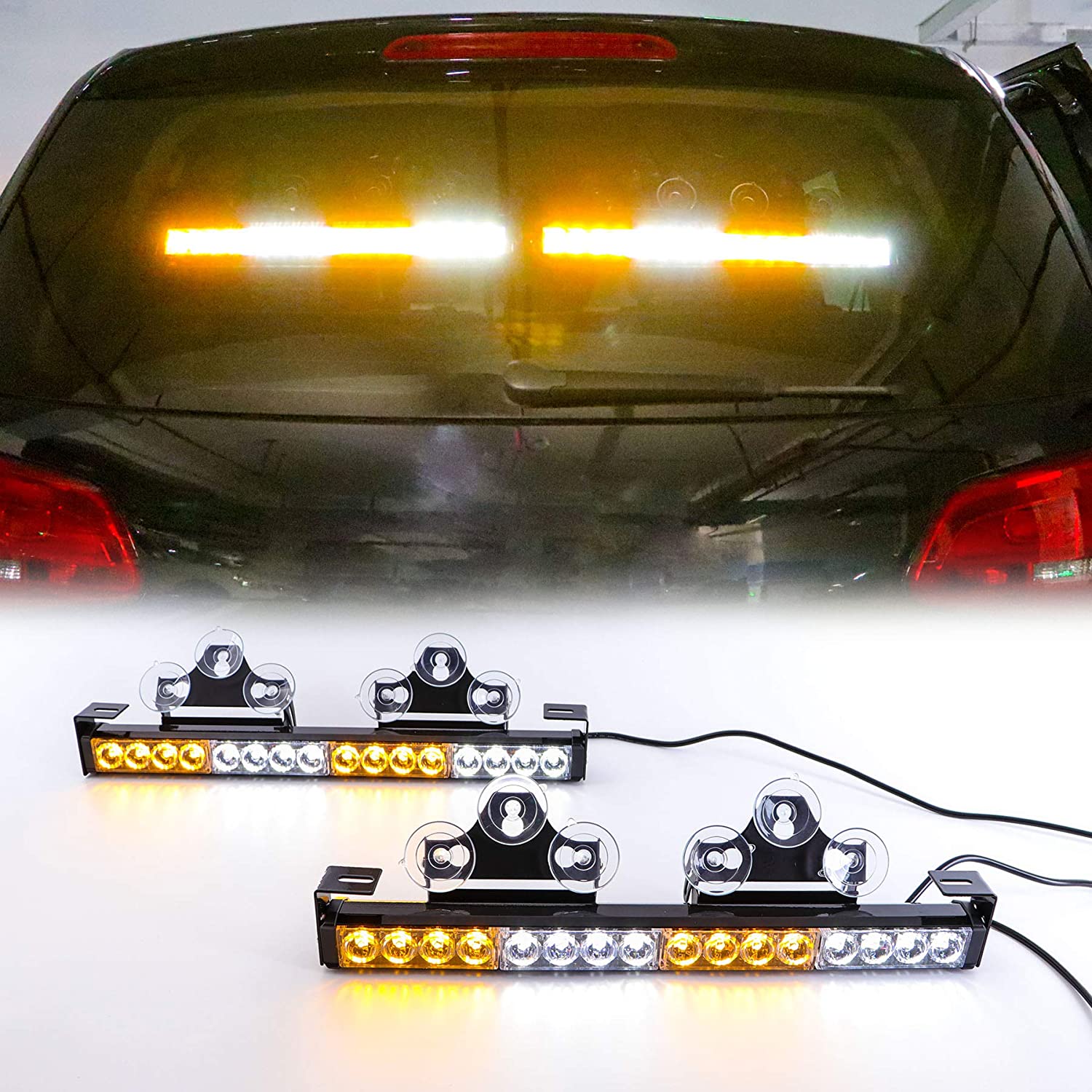 Blinkande LED-ljus för bilen gul vit flerfärgad