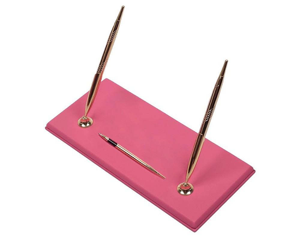 uppsättning av lyxiga pennor rosa guld stativ för kvinnor
