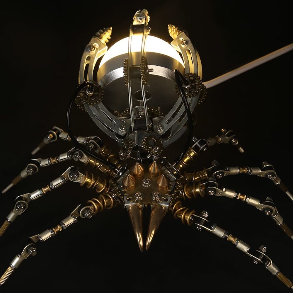 3D-modell av ett spindelpussel i metall