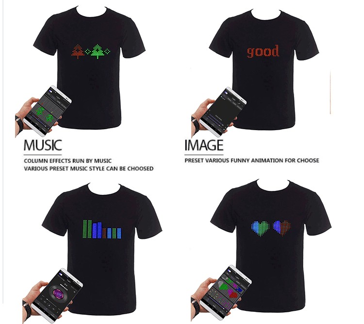 LED-programmerbar t-shirt med färgad LED-display