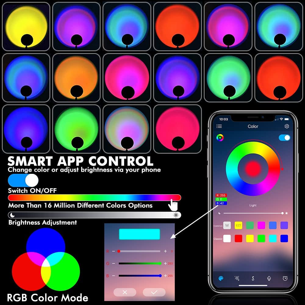 wifi-lampa för smartphone mobil app kontrollerad RGB färgfull