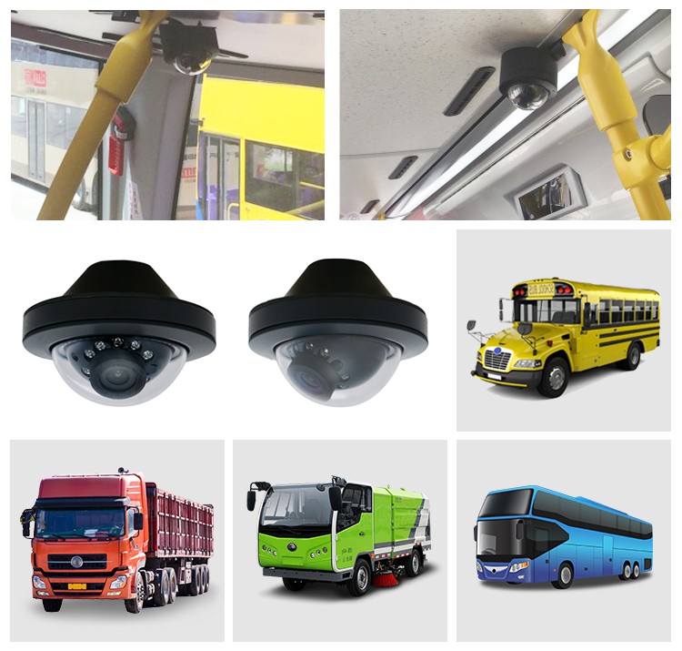 mini kupolkamera för bussar, trolleybussar, spårvagnar, skåpbilar, minibussar, husvagnar, semitrailers, trailers, lastbilar