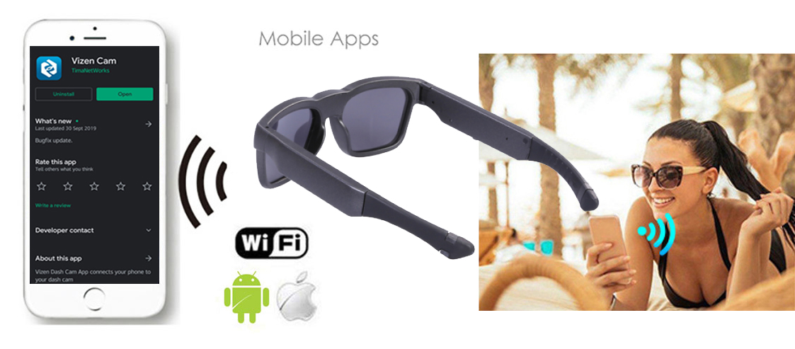 wifi glasögon kamera med live stream för fusk app