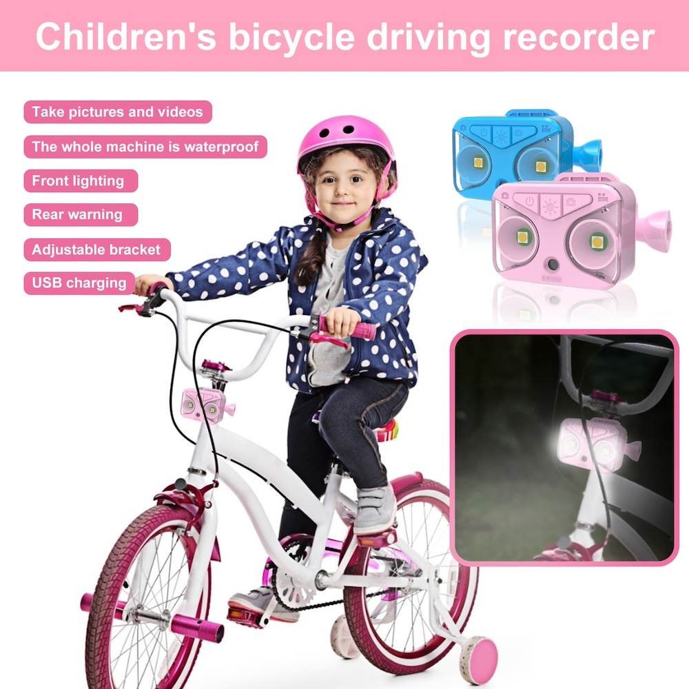 barncykelkamera med cykelljus