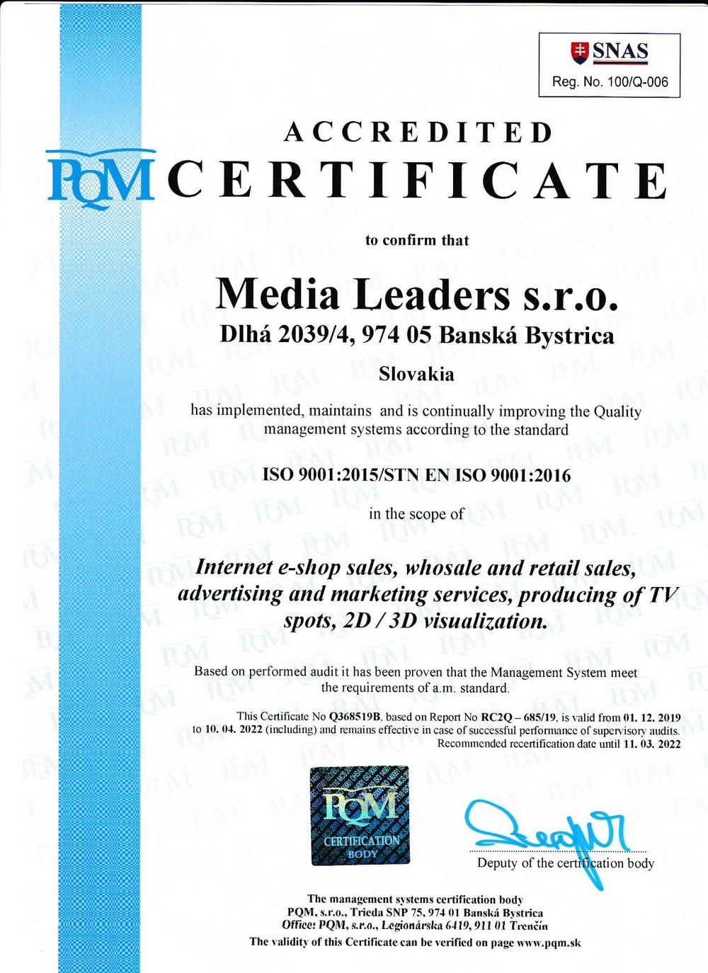 SO-certifikat media leaders