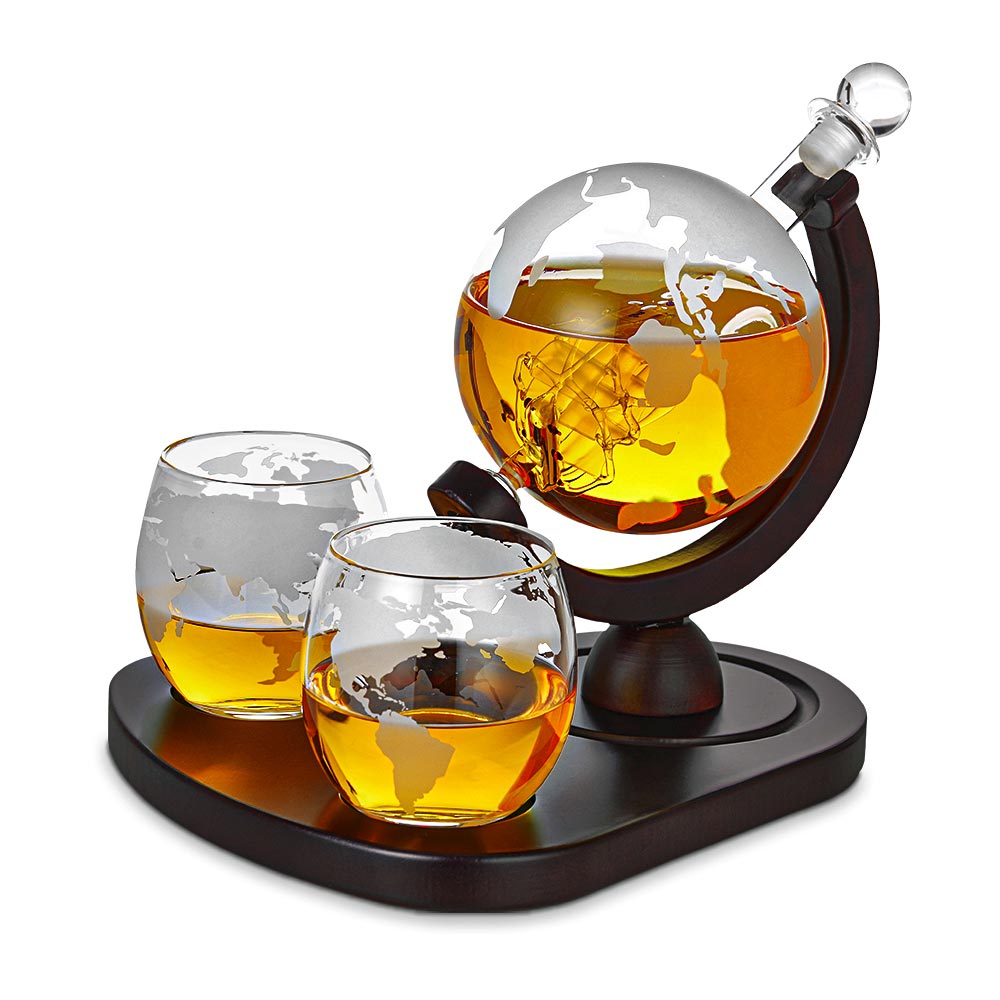 globe whisky karaffer - whiskyset glas