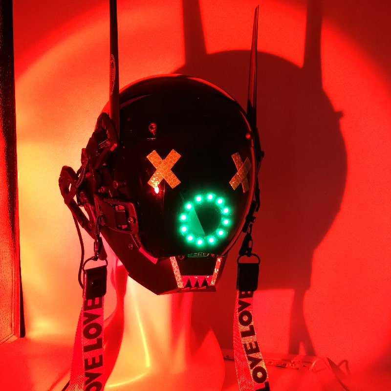 Luminous Cyberpunk LED-maskhjälm