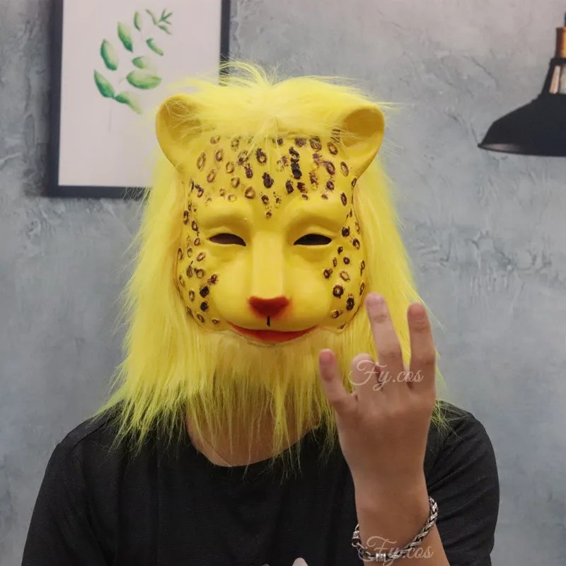 Leopard latex ansiktsmasker för karneval halloween